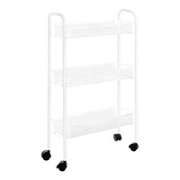 $27  Steel 3-Tier Shelving Unit (19.5x7x30) White