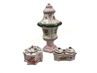 Three French Faience Majolica Articles