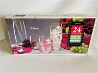 New in Box Libby's Crystal 24 pc Glassware