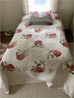 FULL/QUEEN MACHINE MADE QUILTS, DAMAGE, AND SHAM,