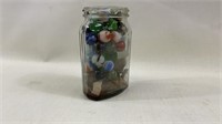 Jar With Vintage Marbles & Polished Stones