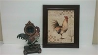 Rooster Battery Operated Clock Untested & Rooster