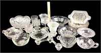 Clear glass assorted, Pressed Clear Glass bowls,