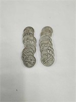 20pc Lot Of Walking Liberty Silver Half Dollars