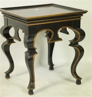 EBONIZED END TABLE WITH GILT TRIM