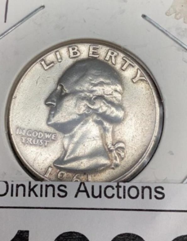 1961 silver quarter coin