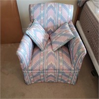 Classic 80s  geometric fabric chair