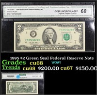 1995 $2 Green Seal Federal Reserve Note Graded cu6