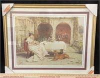 Framed Wall Decor of a Lady holding a Fan