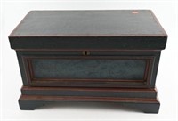 J.J. Holly Poplar painted diminutive chest on