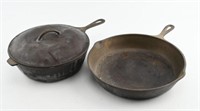 8” cast iron Dutch oven and 10” skillet