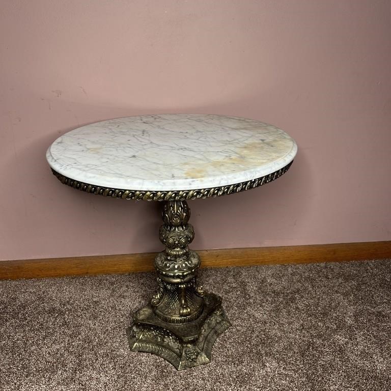 Italian Style Marble Top End Table