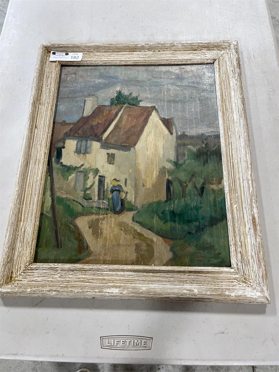 Framed Cottage Oil on Board