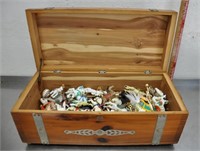 Mini carousel horses in wood box