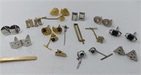 Large Lot of Vintage Cuff Links & Tie Clips L2