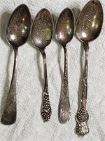 Lot of 4 Sterling Silver Spoon +Gift.READ! Z4D15