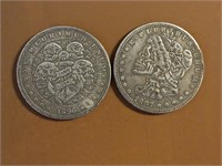 2 Hobo nickel Dollar  Morgan coins Skull