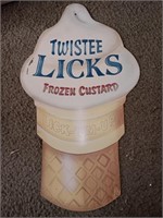 Vintage sign Twistee Licks Frozen Custard Lick