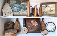 CLOCK FACES SHEEP & VINTAGE PICTURES CANDLE LITES