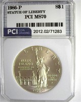 1986-P S$1 Statue of Liberty MS70 LISTS $125