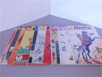 Lot de 10 magazines Tintin de 1968 à 1973