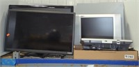 (4) TELEVISION MONITORS W/ (3) REMOTES