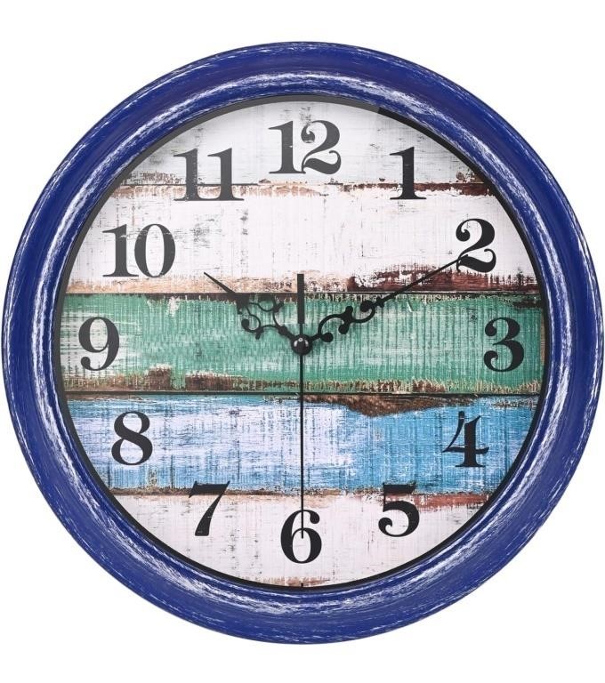 (new) Yoiolclc 12 Inch Retro Wall Clock Rustic