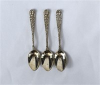 3 1905 SCHOFIELD Baltimore Rose Sterling Spoons