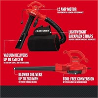 CRAFTSMAN 12-Amp 450-CFM 260-MPH Leaf Blower