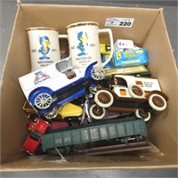 Assorted Ertl Die Cast Trucks & Coffee Mugs