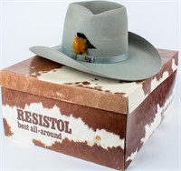 New Resistol Beaver Grey Cowboy Hat & Box
