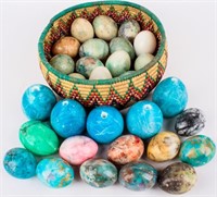 Lot Polished Agate Onyx Marble Egg Shaped Stones