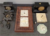 6 antique clocks including Ansonia shelf clock,