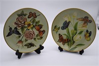 (2) Decorative Butterfly Plates