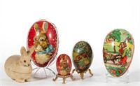 GERMAN LITHOGRAPHED MOLDED PASTEBOARD EGG CANDY