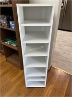 White 7 shelf storage bookcase, Measures: 12"W x