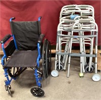 Handicap Lot, Wheelchair And 5 Walkers
