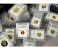 (100) PROOF and BU Coins in Slabs