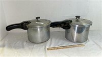 Roasting Pan, Two Pressure Cookers