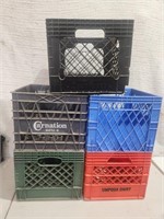 (5) Square Milk Crates