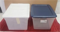 Sterilite 58qt, and Rubbermaid 60qt Clear Totes