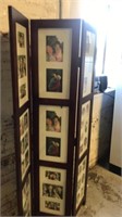 Wood divider w photo frames