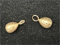 14K Gold Earring Charms for Hoops 1.2g TW