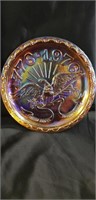 Amber Carnival Glass Bicentennial Plate