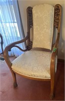 Wood and upholstered chair