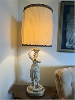 Vintage Plaster Women Lamp & Shade