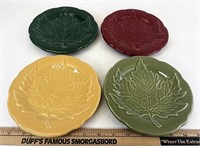 Longaberger set of four  leaves plates