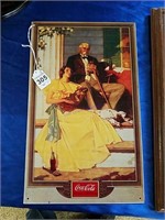 Coke Framed Picture and Tin Sign