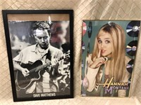 Dave Mathews & Hannah Montana Posters w/Frames