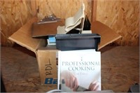 2 Boxes Of Cooking Books W/ Book Holders